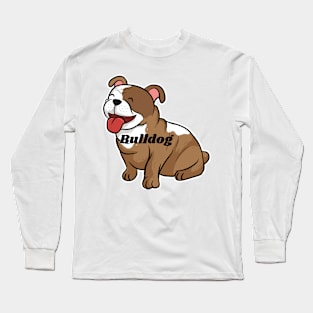 Bulldog Drawing Illustration Long Sleeve T-Shirt